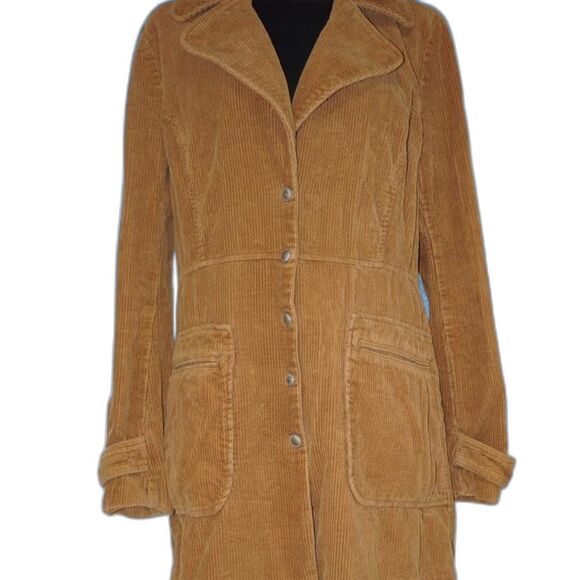 Corduroy Free People Button Up Jacket with a Removable Fur Collar - Picture 3 of 11